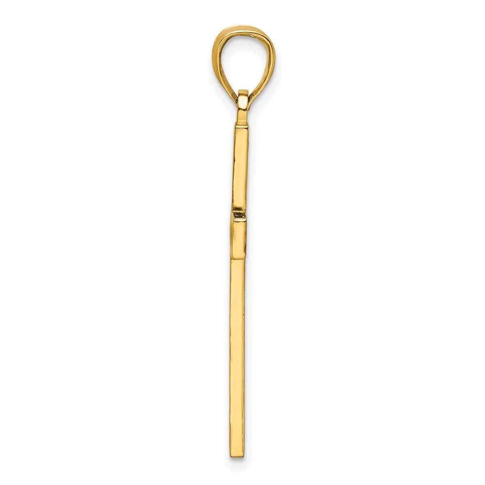 14k Yellow Gold 19.8 mm Polished Beaded Cross Pendant (2.5 grams)