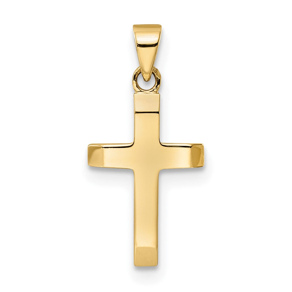14k Yellow Gold 9.03 mm Polished Tapered Ends Hollow Cross Pendant (0.94 grams)