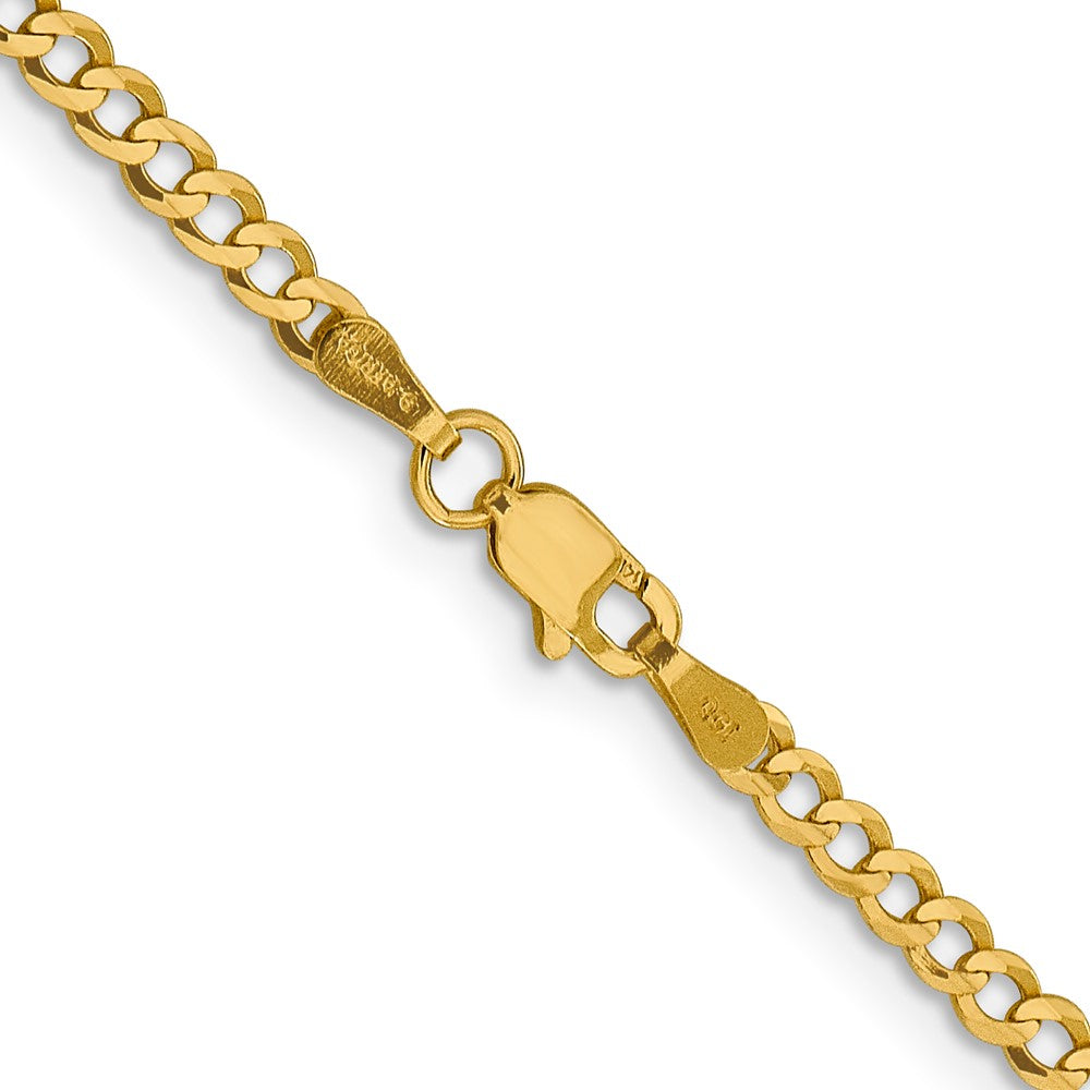 14k 3.1mm Lightweight Flat Cuban Chain (4.23 grams)