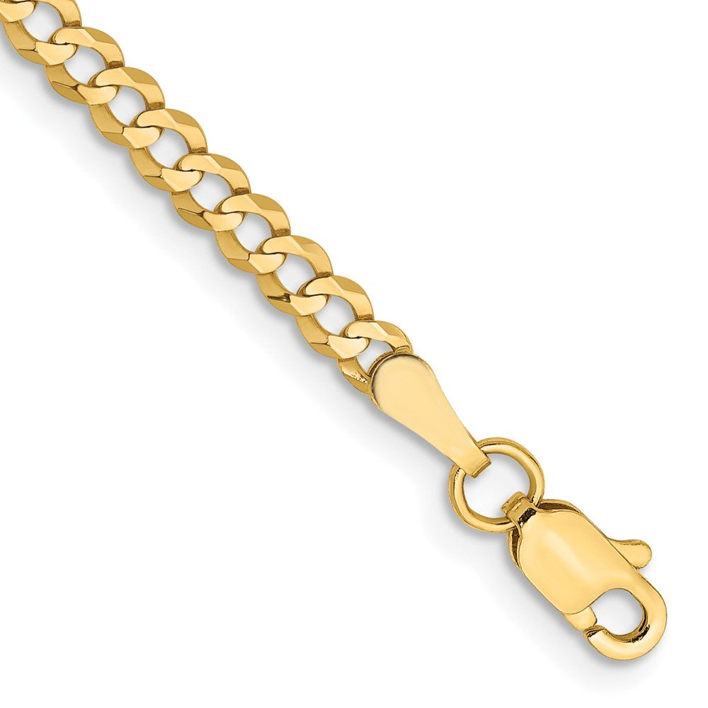 14k 3.1mm Lightweight Flat Cuban Chain Bracelet (2.03 grams)