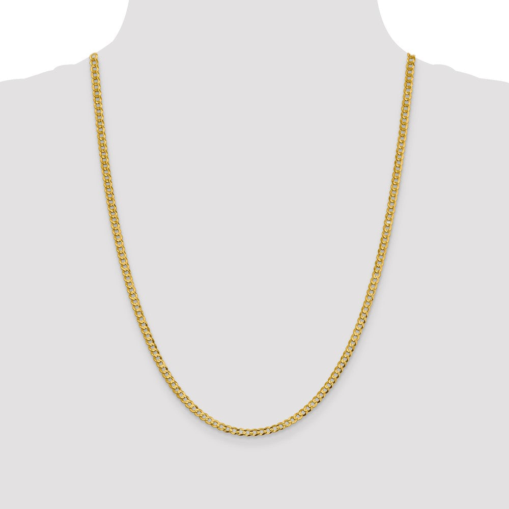 14k 3.7mm Lightweight Flat Cuban Chain (6.27 grams)