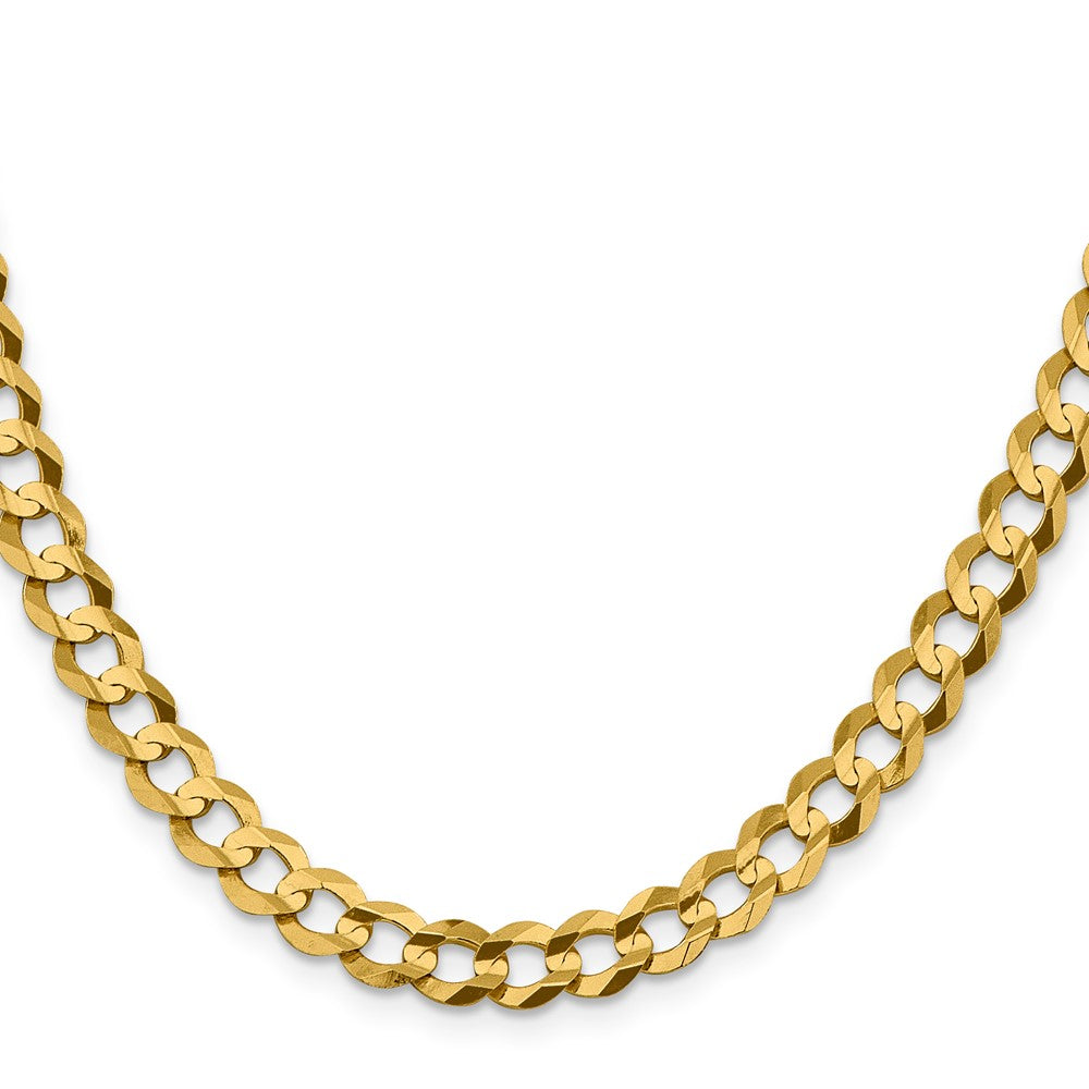 14k 7.2mm Lightweight Flat Cuban Chain (20.70 grams)