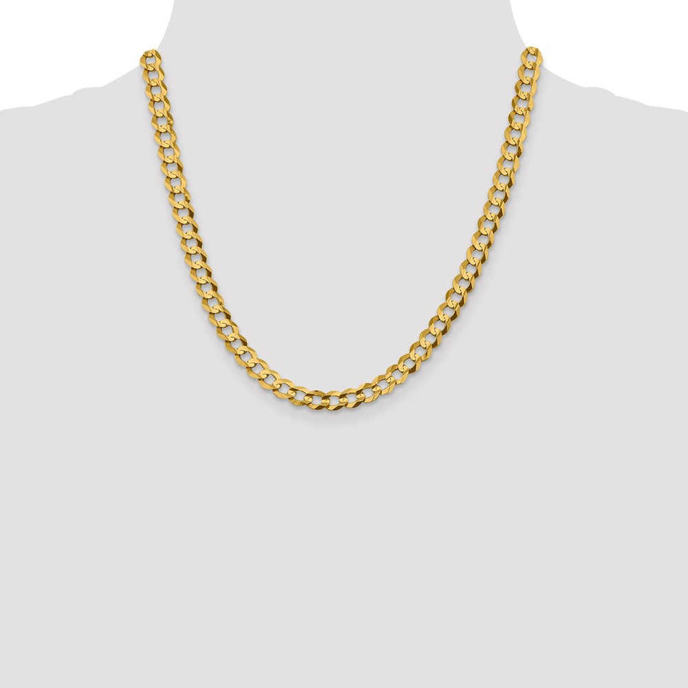 14k 7.2mm Lightweight Flat Cuban Chain (20.70 grams)