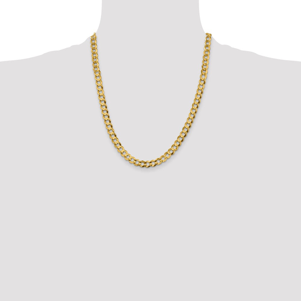 14k 7.2mm Lightweight Flat Cuban Chain (20.70 grams)