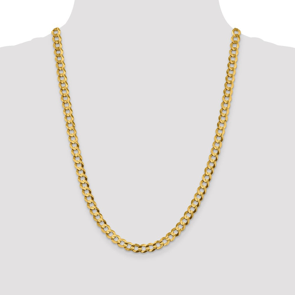 14k 7.2mm Lightweight Flat Cuban Chain (20.70 grams)