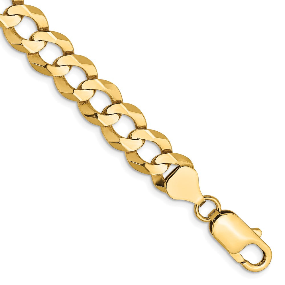14k 8.3mm Lightweight Flat Cuban Chain Bracelet (11.41 grams)