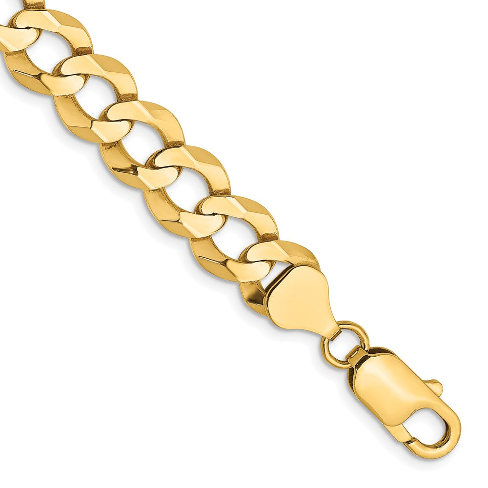 14k 9.4mm Lightweight Flat Cuban Chain Bracelet (16.97 grams)