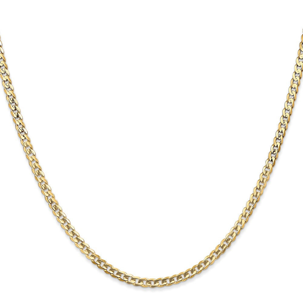 14k 3mm Open Concave Curb Chain (4.76 grams)