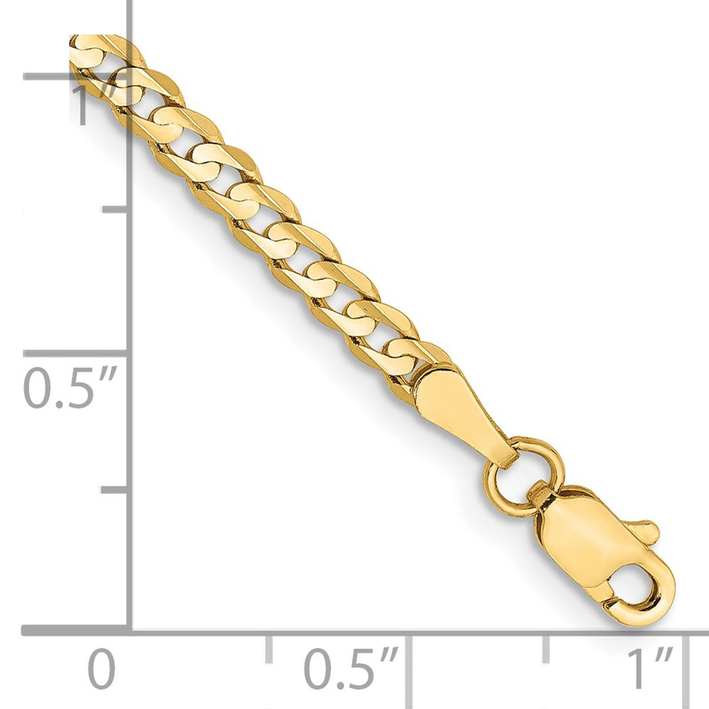 14k 3mm Open Concave Curb Chain Bracelet (2.21 grams)