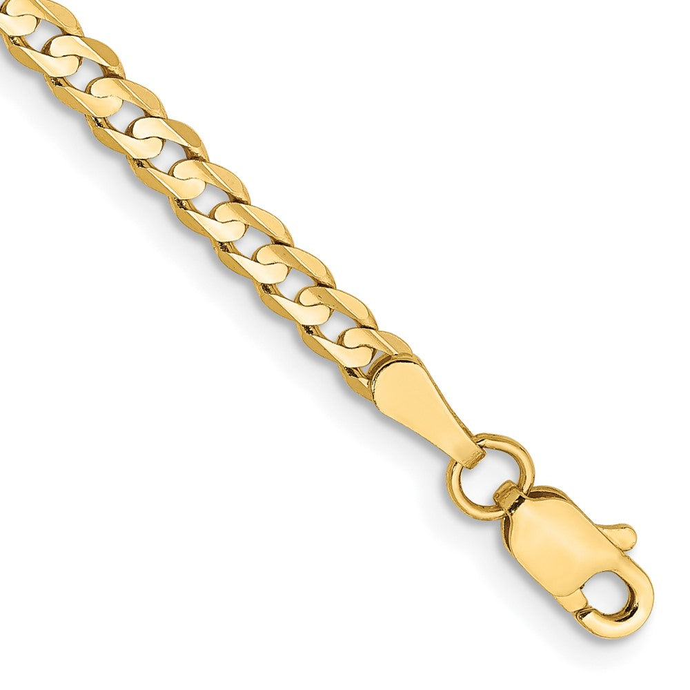 14k 3mm Open Concave Curb Chain Bracelet (2.21 grams)
