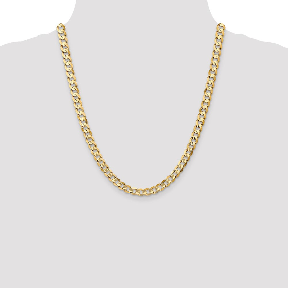 14k 6.75mm Open Concave Curb Chain (25.80 grams)