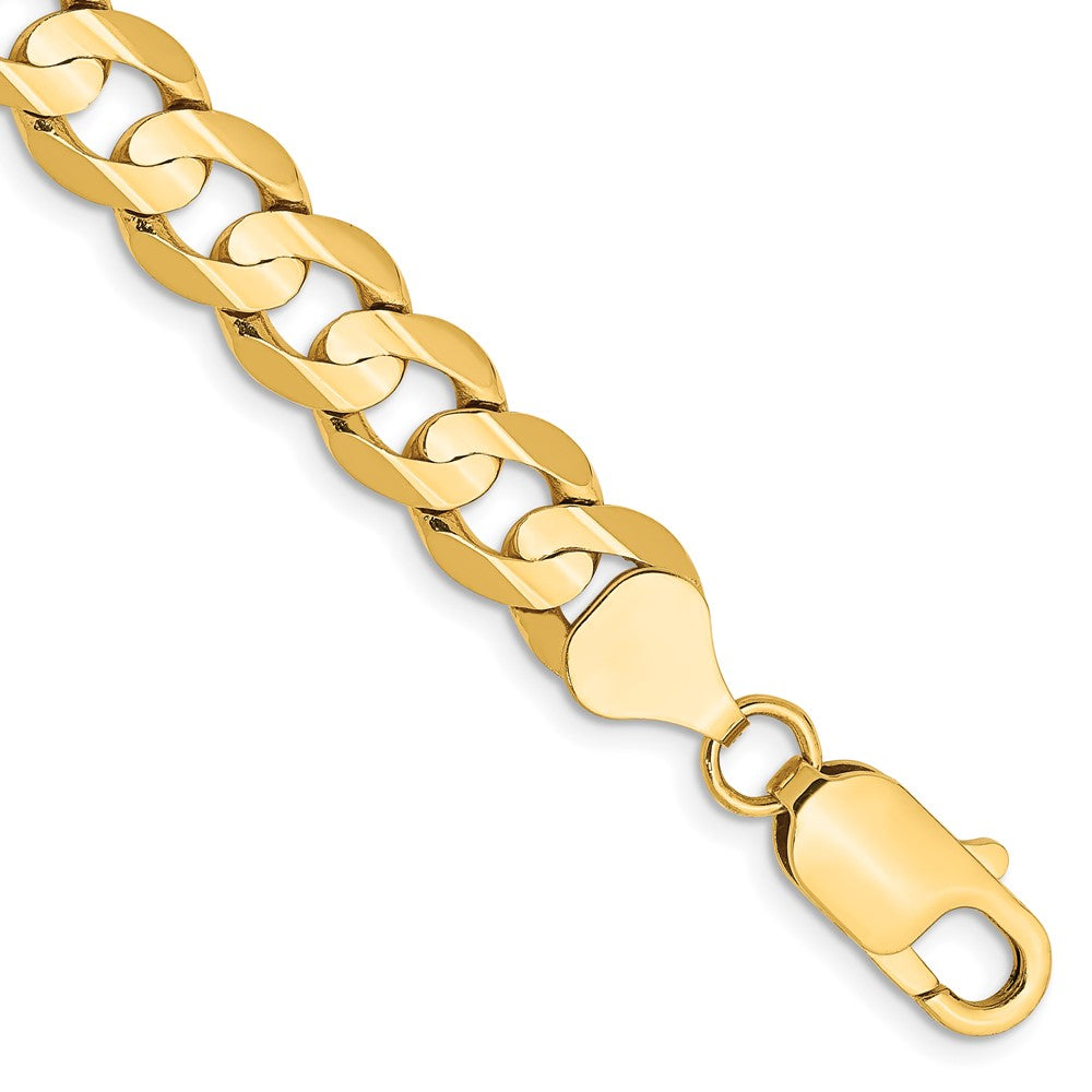 14k 7.5mm Open Concave Curb Chain Bracelet (12.50 grams)