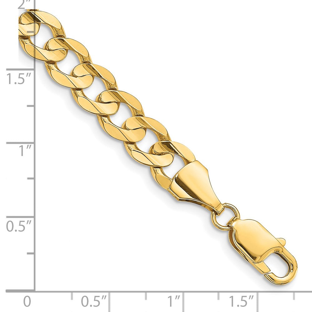 14k 8.5mm Open Concave Curb Chain Bracelet (15.44 grams)