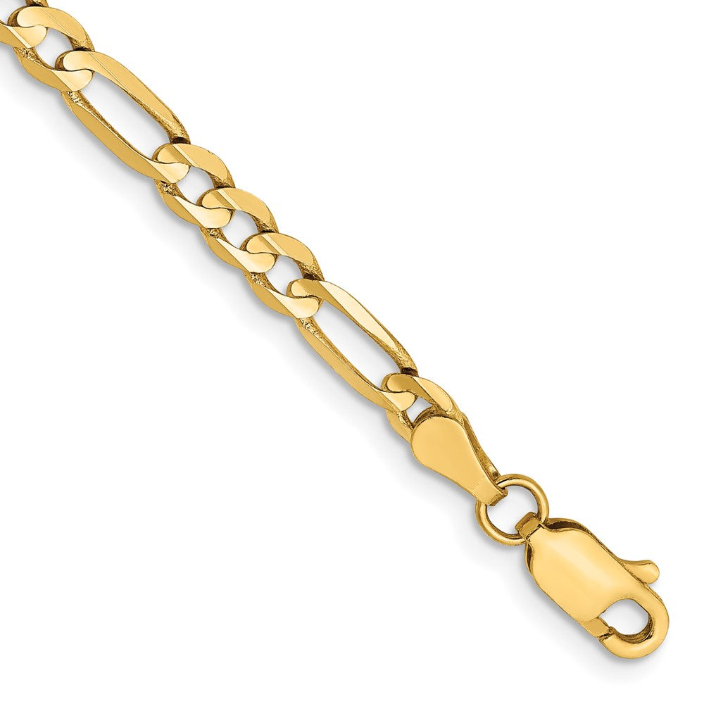 14k 4mm Concave Open Figaro Chain Bracelet (3.39 grams)