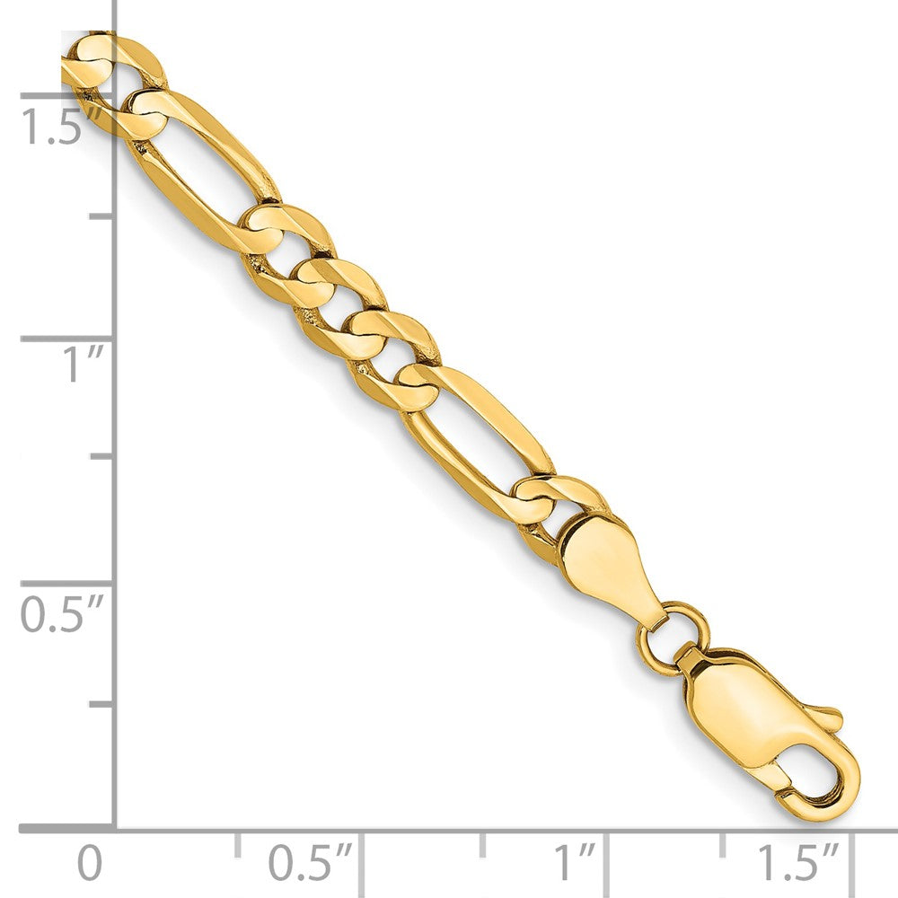 14k 4.5mm Concave Open Figaro Chain Bracelet (4.79 grams)
