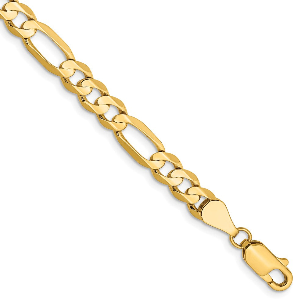 14k 5.5mm Concave Open Figaro Chain Bracelet (5.84 grams)