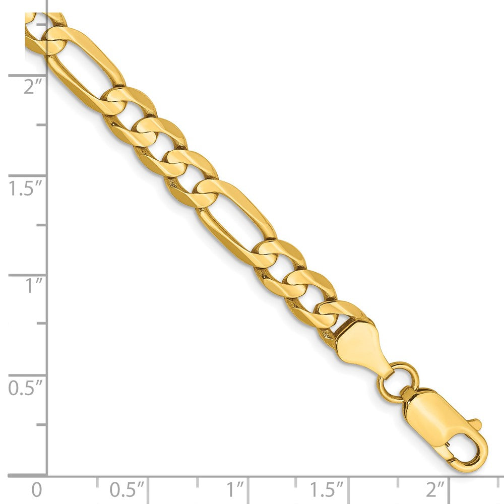 14k 6mm Concave Open Figaro Chain Bracelet (7.48 grams)