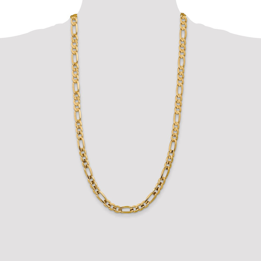 14k 7.5mm Concave Open Figaro Chain (30.20 grams)
