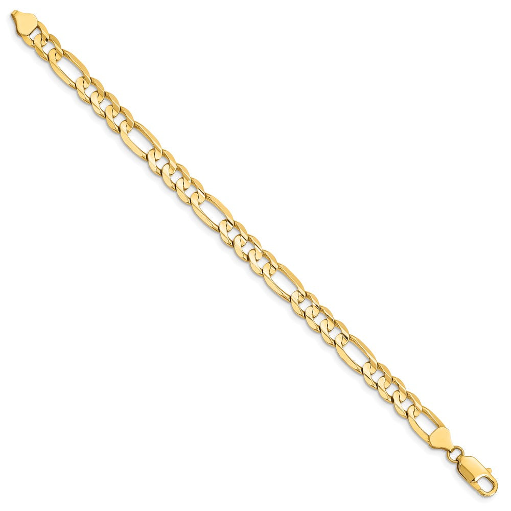 14k 7.5mm Concave Open Figaro Chain Bracelet (13.42 grams)