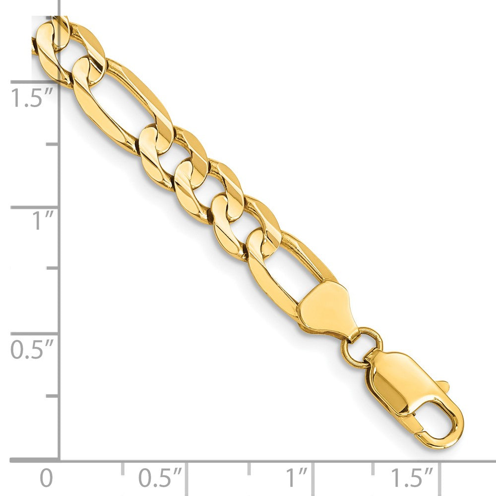 14k 7.5mm Concave Open Figaro Chain Bracelet (13.42 grams)