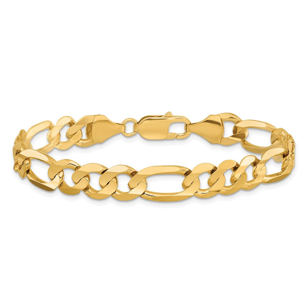 14k 8.75mm Concave Open Figaro Chain Bracelet (18.35 grams)