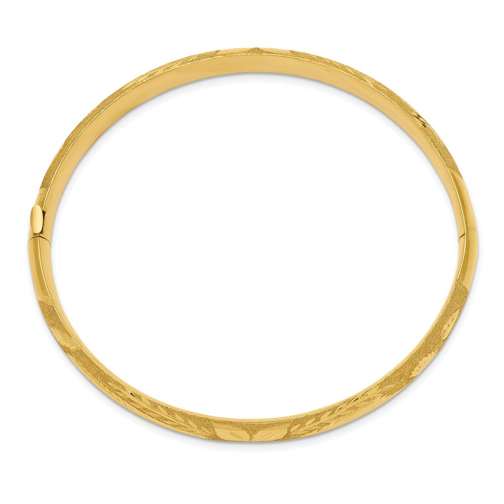 14k Yellow Gold 8 mm 5/16 Laser Cut Hinged Bangle Bracelet (8.4 grams)