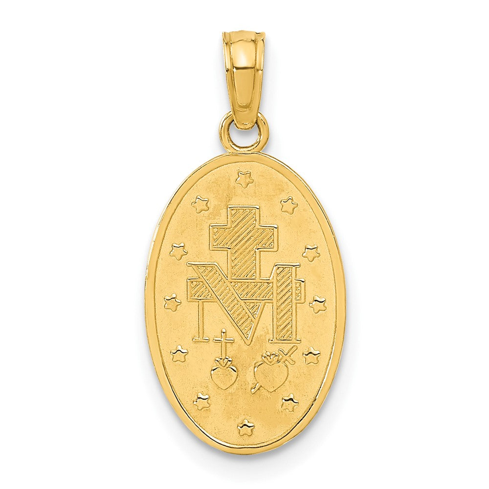 14k Yellow Gold 11 mm Miraculous Medal Pendant (1.59 grams)
