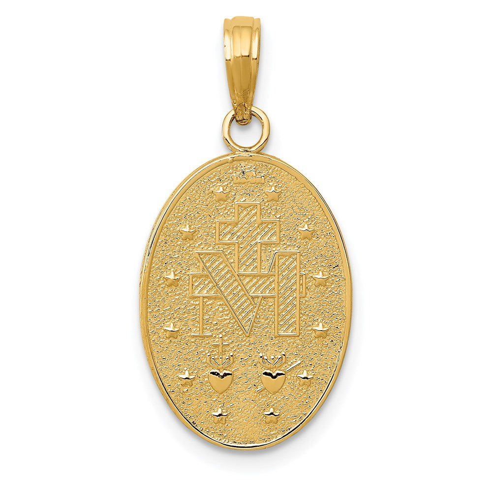 14k Yellow Gold 13 mm Miraculous Medal Pendant (1.94 grams)
