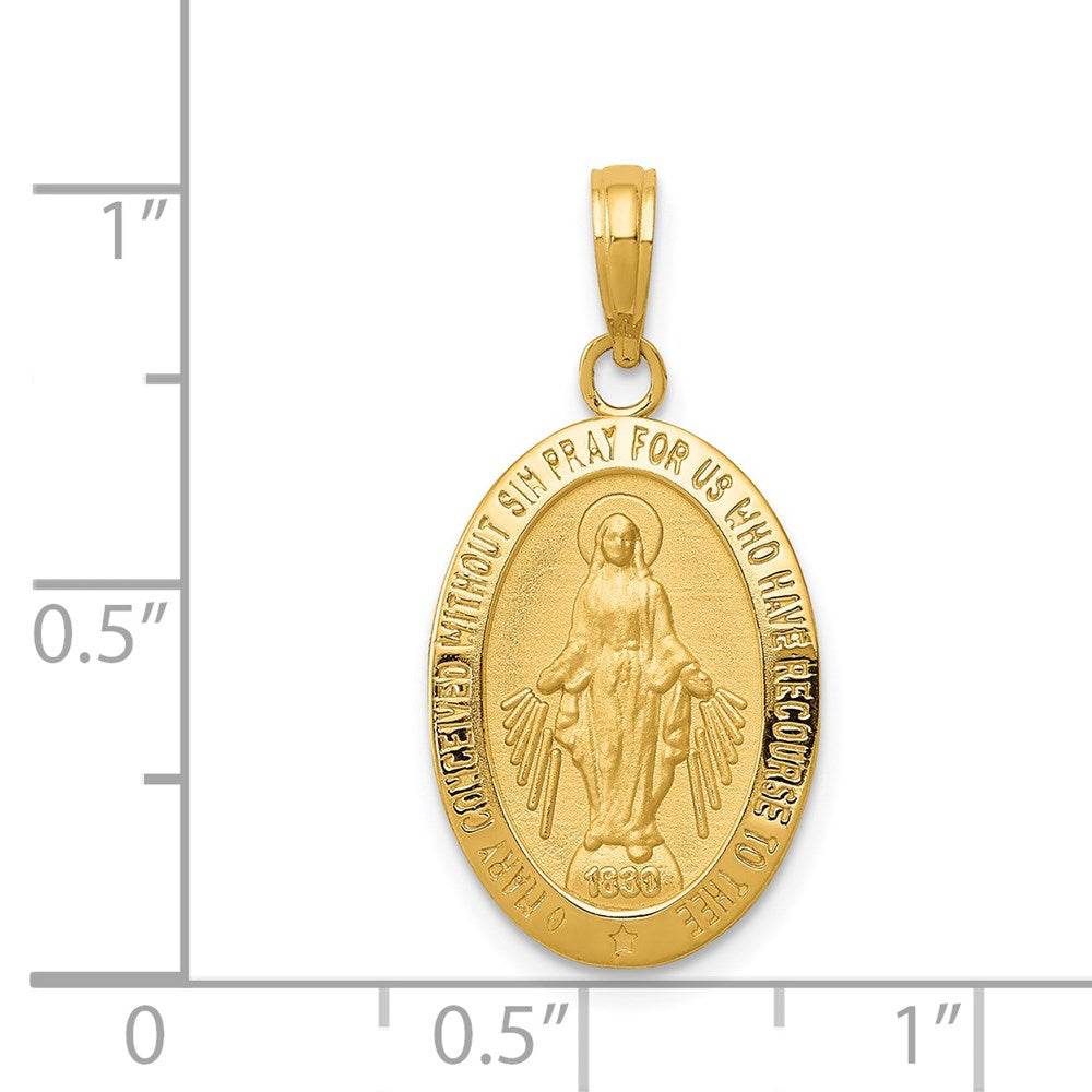 14k Yellow Gold 13 mm Miraculous Medal Pendant (1.94 grams)