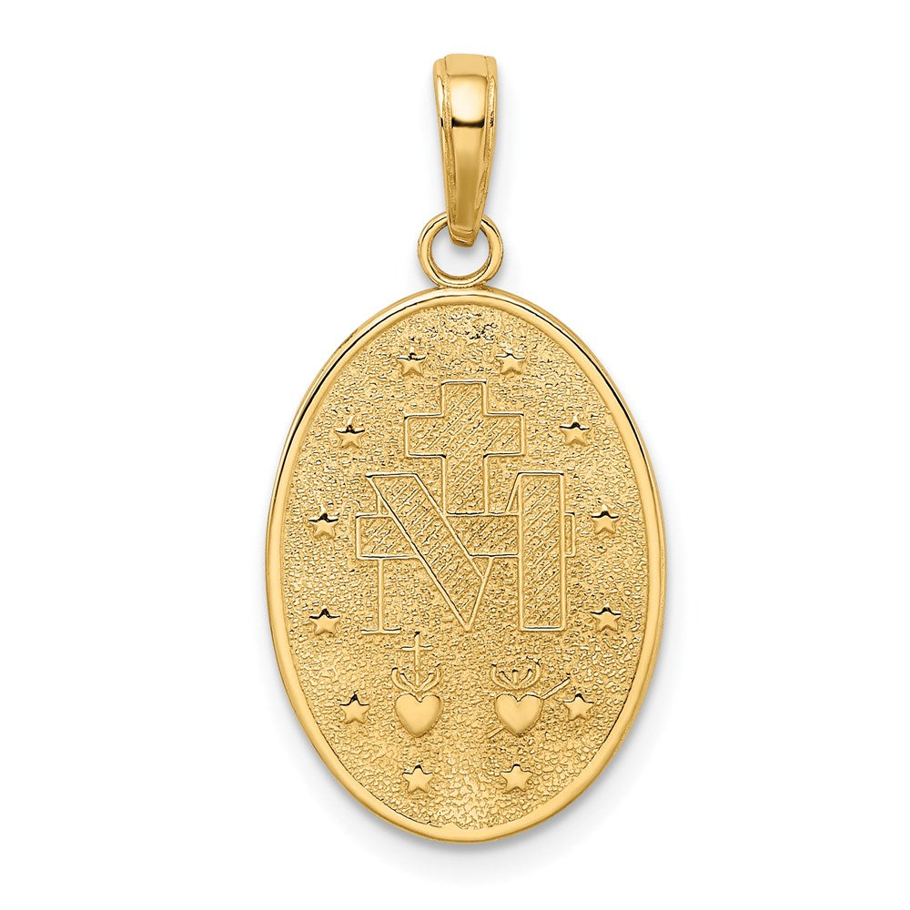 14k Yellow Gold 14.5 mm Miraculous Medal Pendant (2.17 grams)