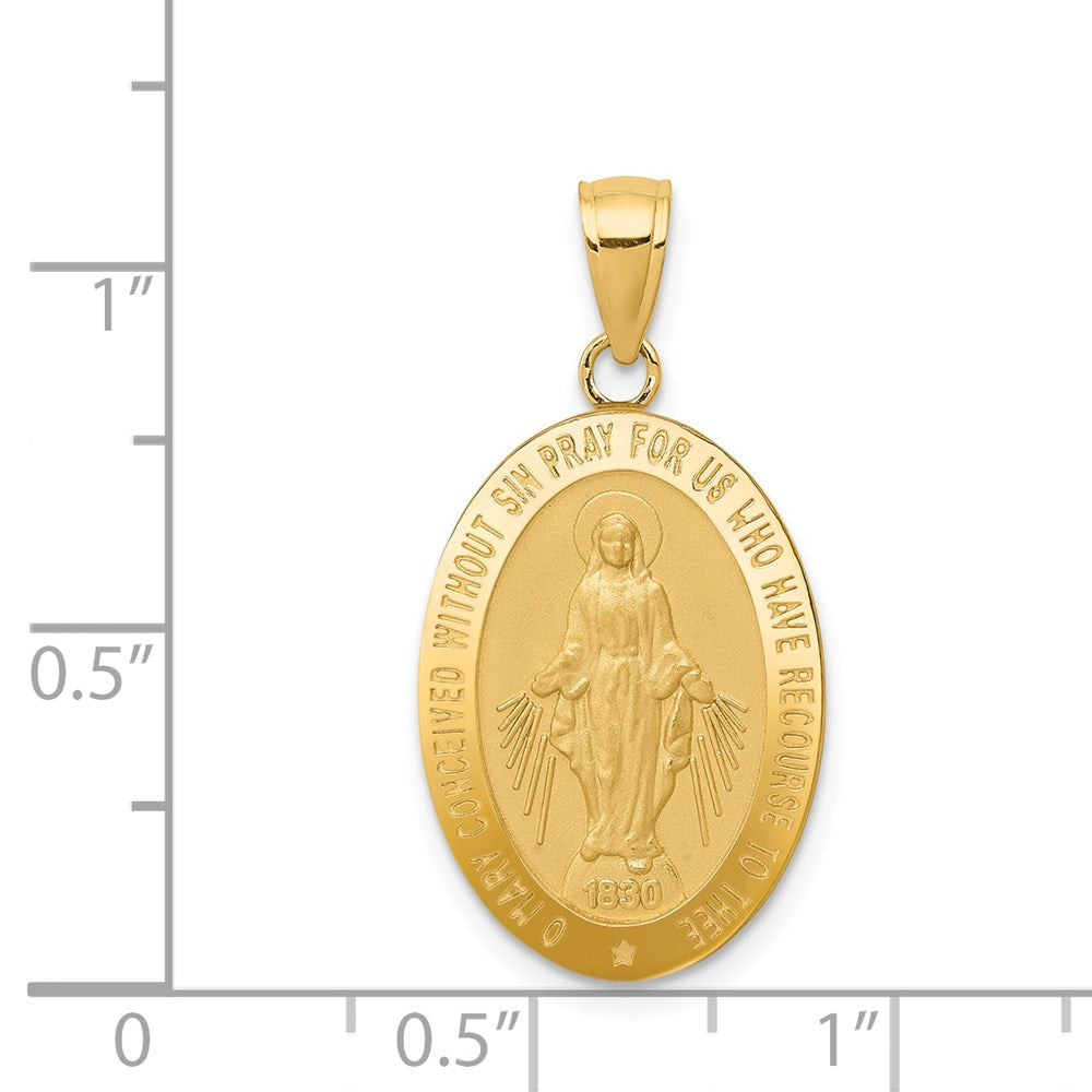 14k Yellow Gold 14.5 mm Miraculous Medal Pendant (2.17 grams)