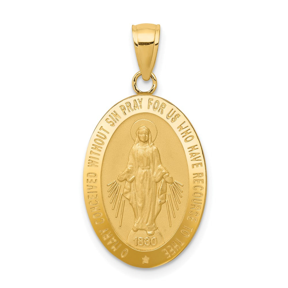 14k Yellow Gold 14.5 mm Miraculous Medal Pendant (2.17 grams)