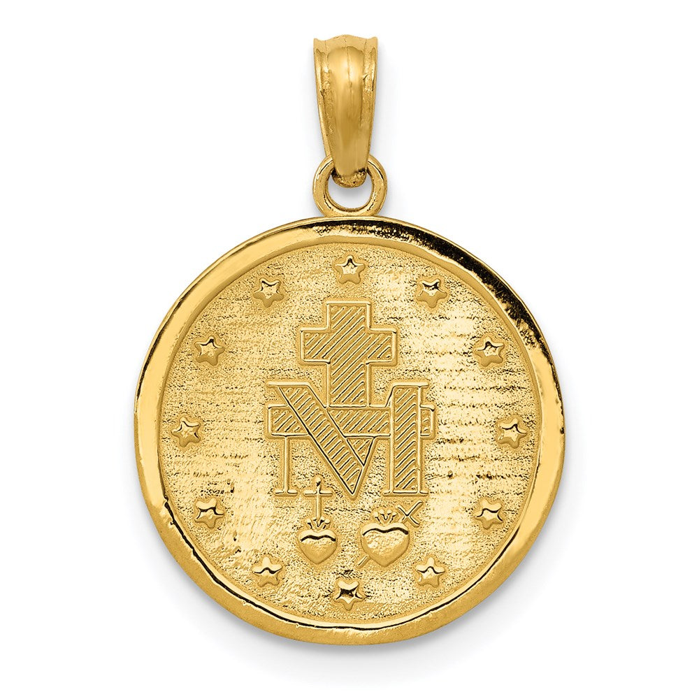 14k Yellow Gold 14.7 mm Miraculous Medal Pendant (1.74 grams)