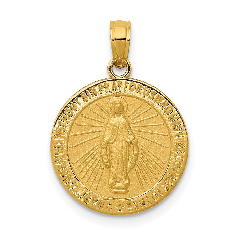 14k Yellow Gold 14.7 mm Miraculous Medal Pendant (1.74 grams)