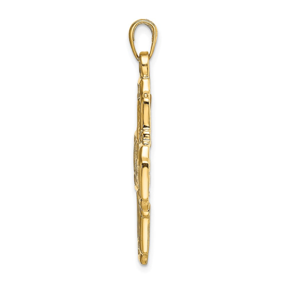 14k Yellow Gold 29 mm Four-Way Medal Pendant (7.58 grams)
