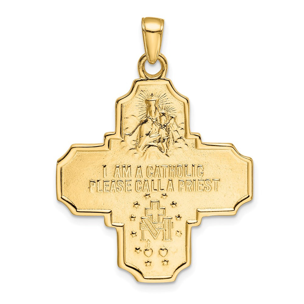 14k Yellow Gold 29 mm Four-Way Medal Pendant (7.58 grams)