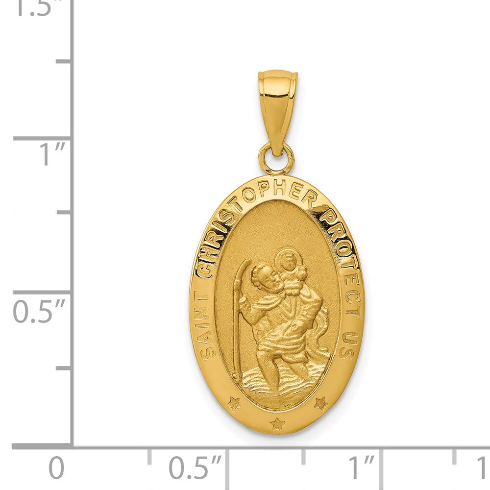 14k Yellow Gold 15 mm Saint Christopher Medal Pendant (2.75 grams)