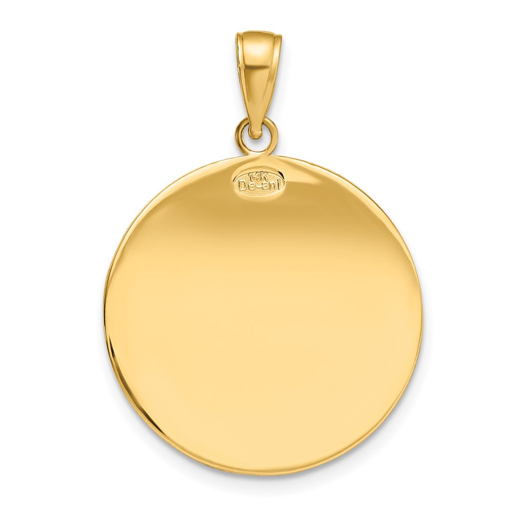 14k Yellow Gold 22 mm Saint Christopher Medal Pendant (3.37 grams)