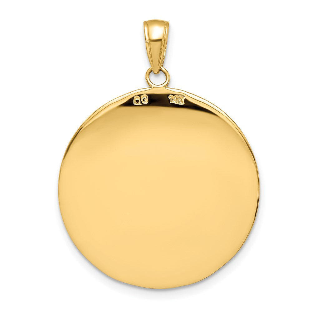 14k Yellow Gold 25 mm Saint Christopher Medal Pendant (4.82 grams)