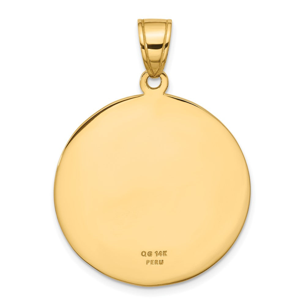 14k Yellow Gold 29.7 mm Saint Christopher Medal Pendant (10.14 grams)