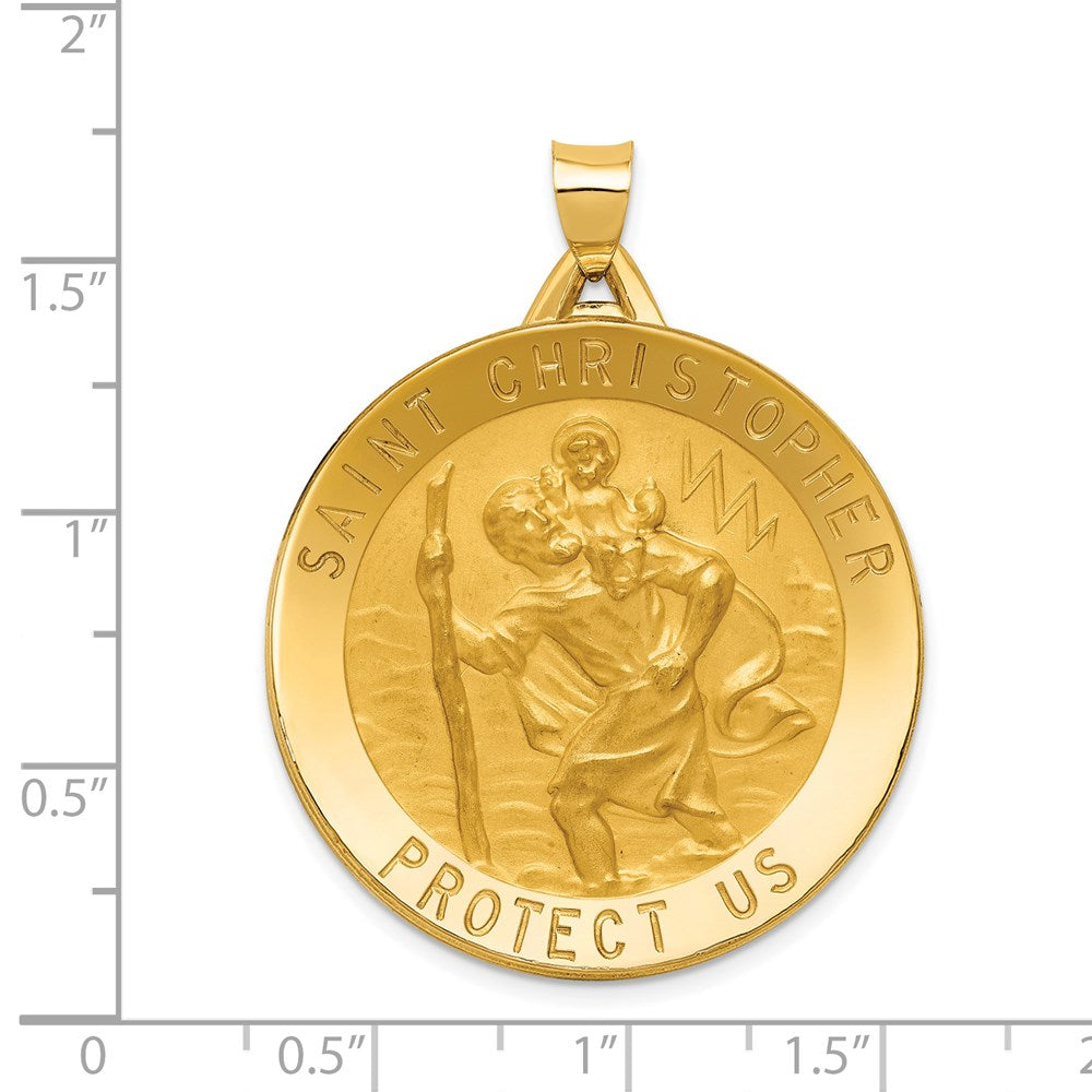 14k Yellow Gold 33 mm Saint Christopher Medal Pendant (9.16 grams)