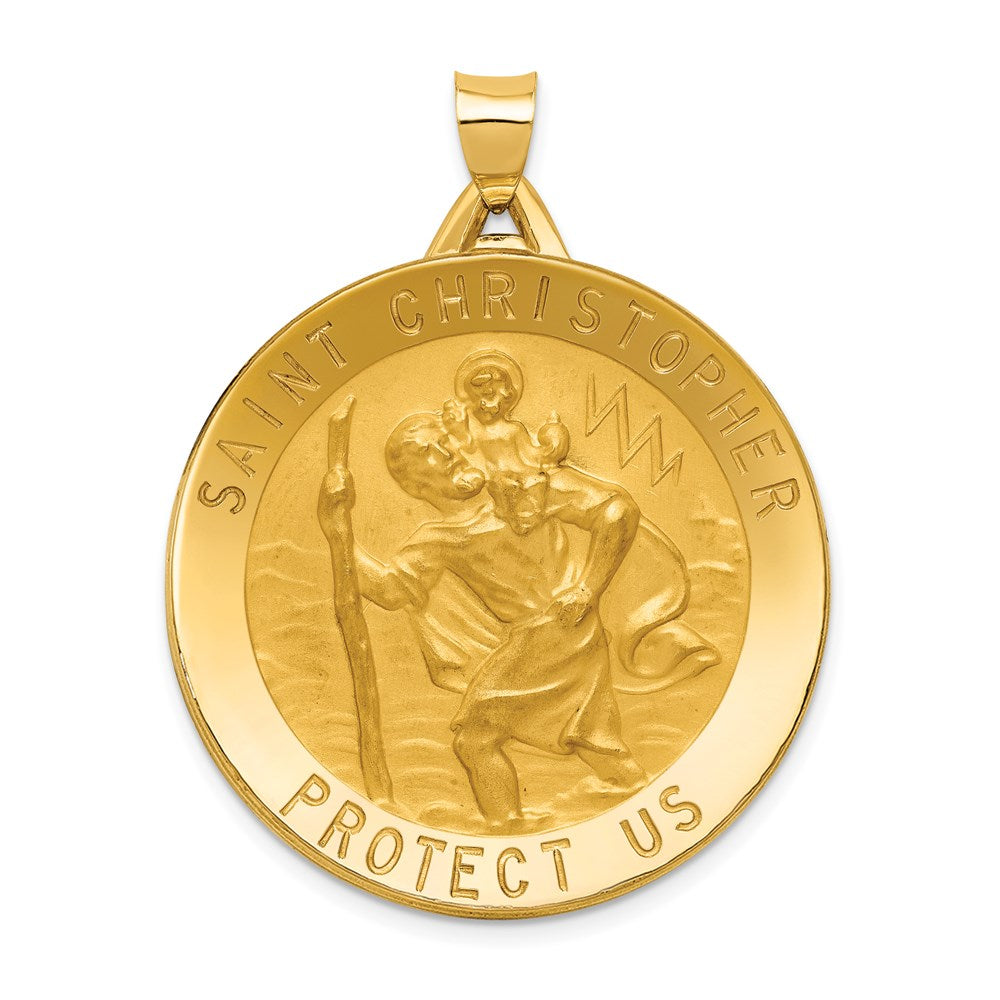 14k Yellow Gold 33 mm Saint Christopher Medal Pendant (9.16 grams)
