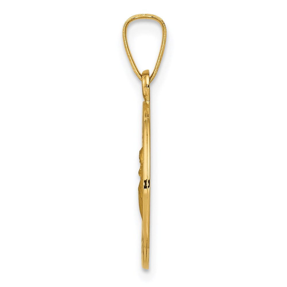 14k Yellow Gold 14.8 mm Saint Anthony Medal Charm (1.16 grams)