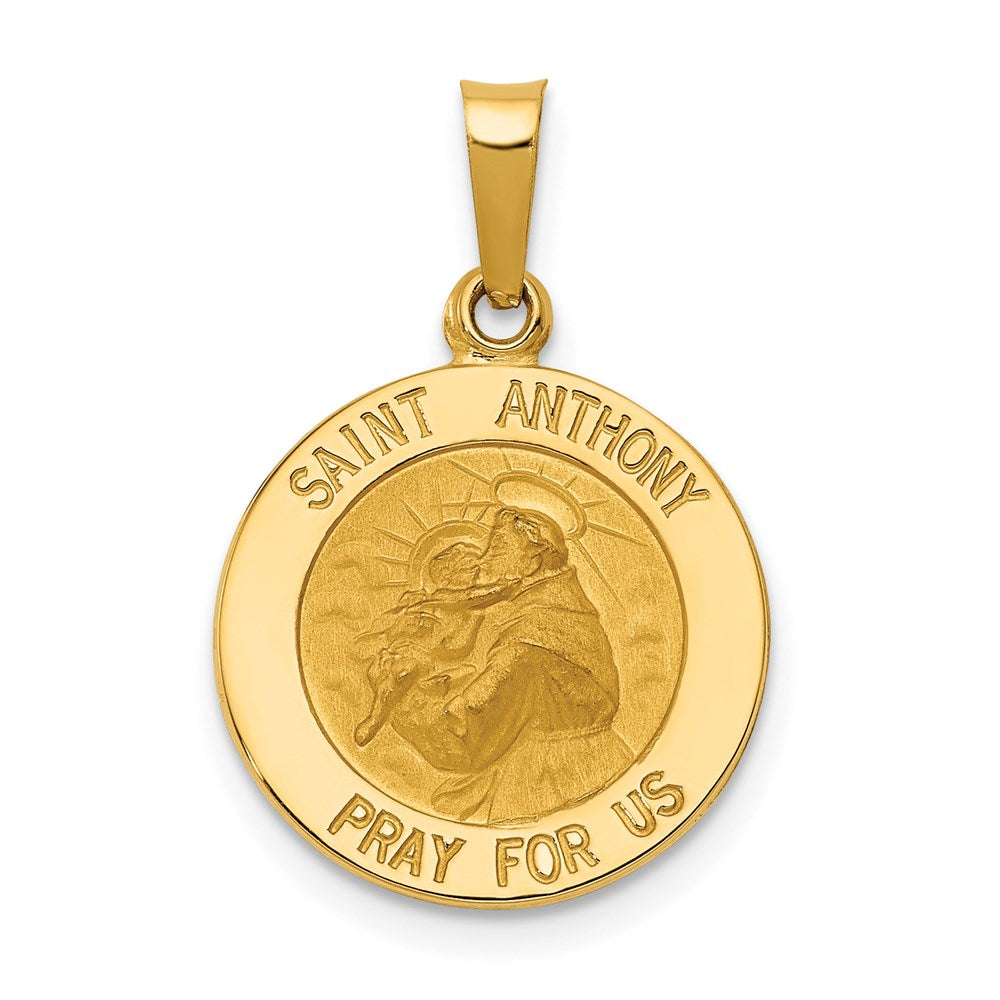 14k Yellow Gold 14.8 mm Saint Anthony Medal Charm (1.16 grams)