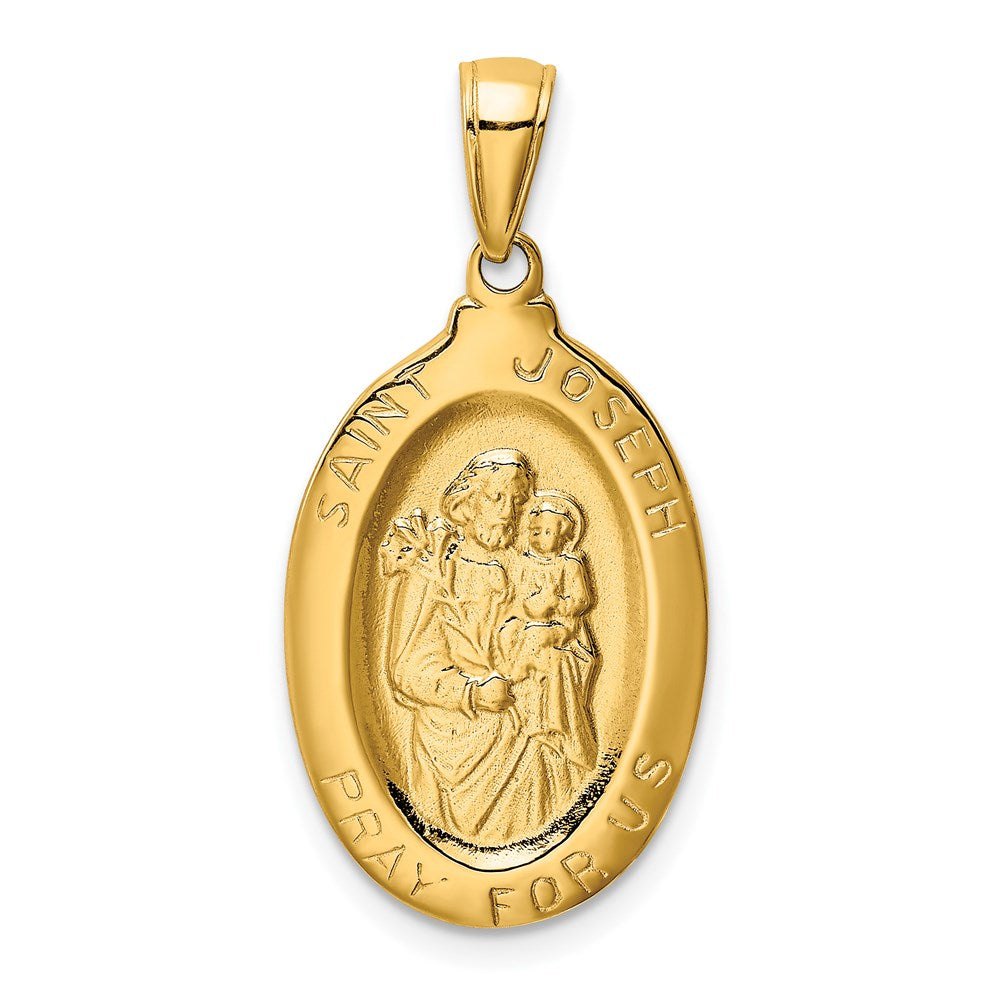 14k Yellow Gold 14.5 mm Saint Joseph Medal Pendant (2.38 grams)