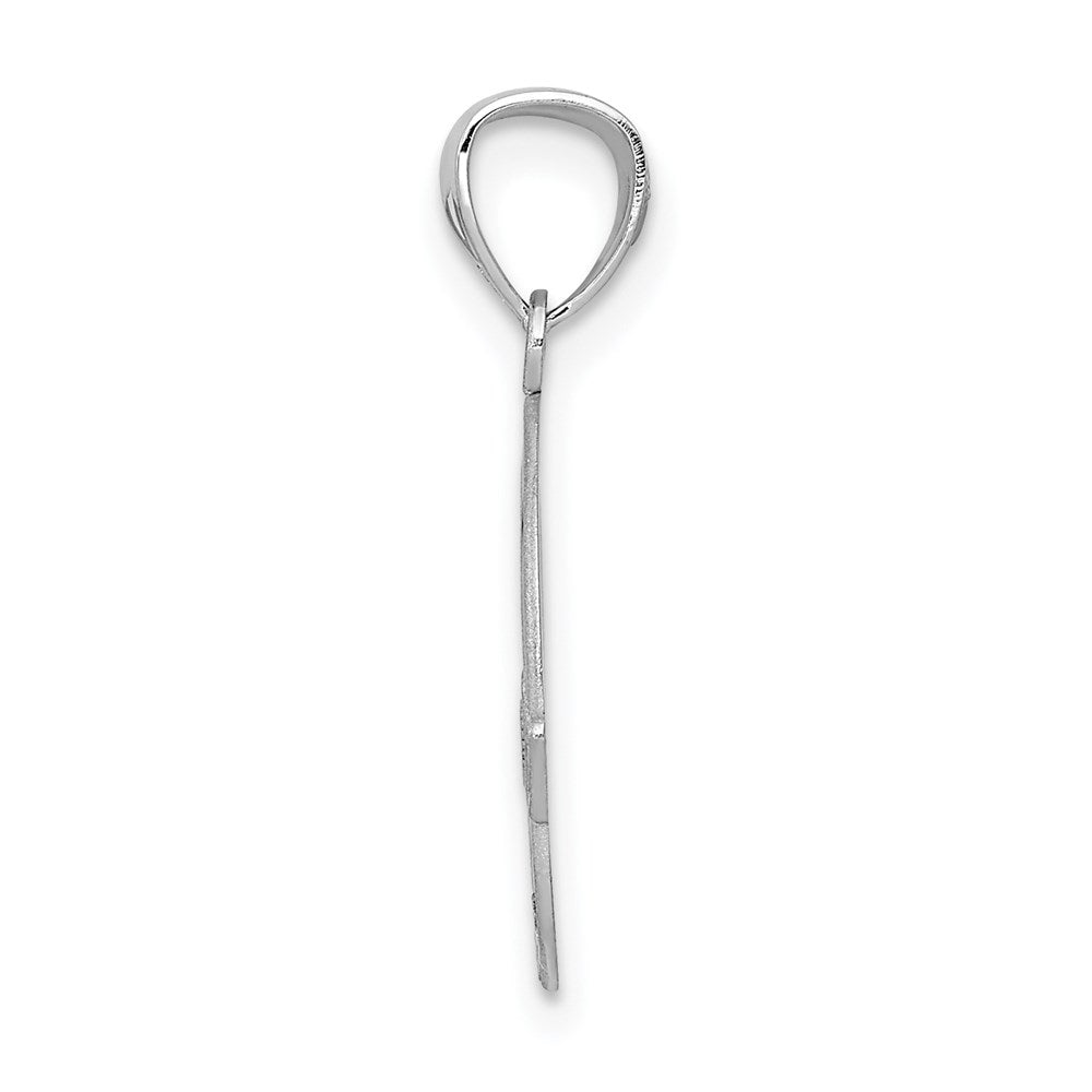 14k White Gold 14 mm Solid D/C Claddagh Pendant (0.54 grams)