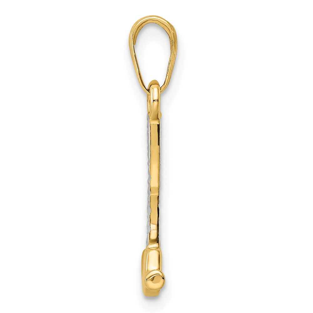 14k Yellow & Rhodium 8 mm r Pendant (1 grams)