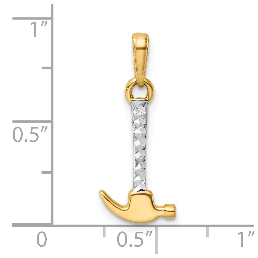 14k Yellow & Rhodium 8 mm r Pendant (1 grams)