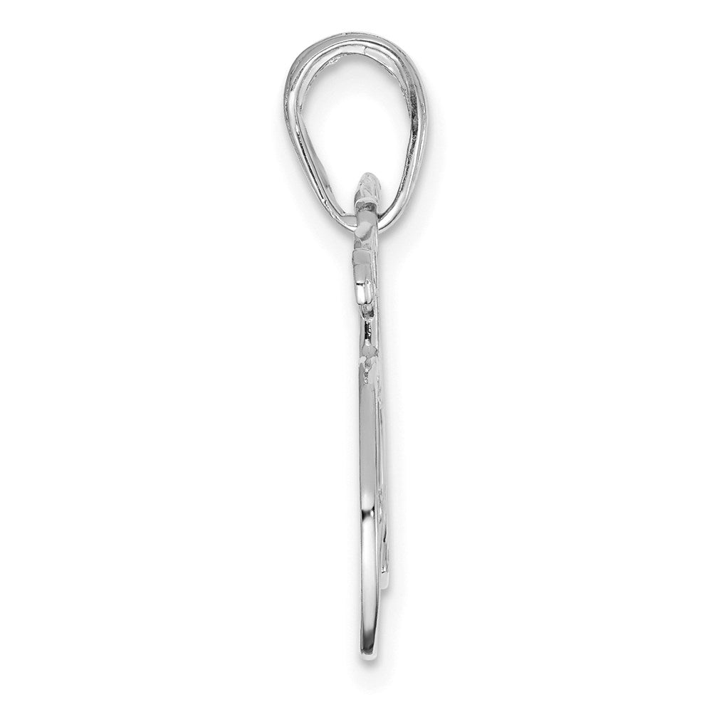 14k White Gold 26 mm Polished Bicycle Charm (1.15 grams)