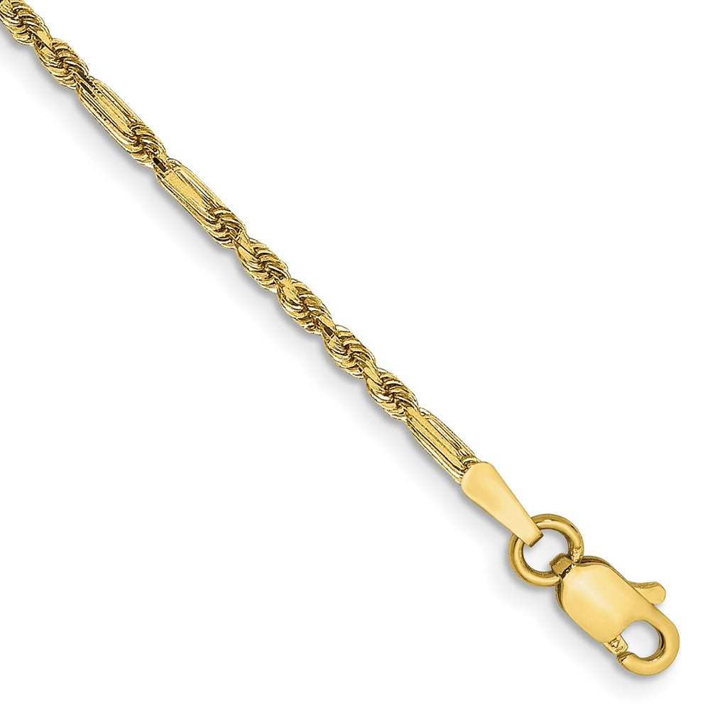 14k 1.8mm Diamond-cut Milano Rope Chain Bracelet (2.37 grams)